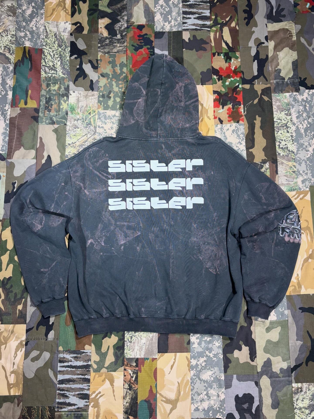 Upcycled Hoodie SISTER SISTER SISTER